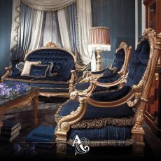 مبلمان سلطنتی آبی مدل آشیل